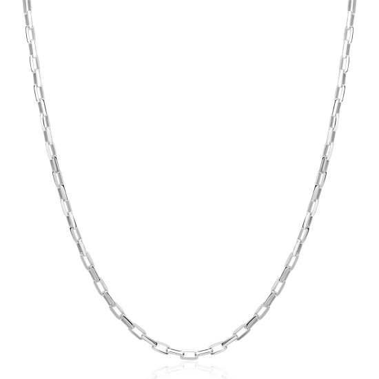ZINZI zlv. collier massief geslepen anker 42+3cm
