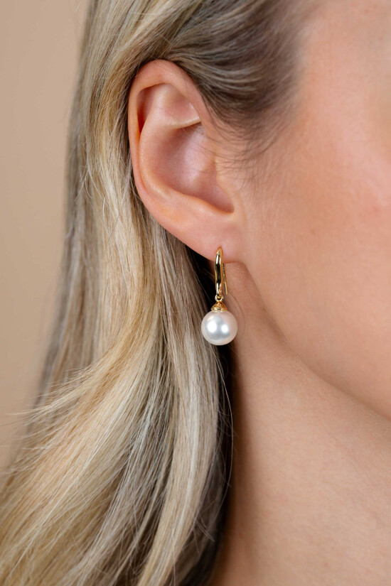 ZINZI zlv. oorhangers gg.verg. met witte parel