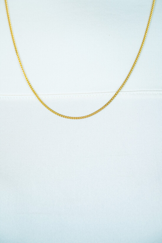 60cm ZINZI Gold Plated Sterling Silver Curb Chain Necklace ZILC-G60G
