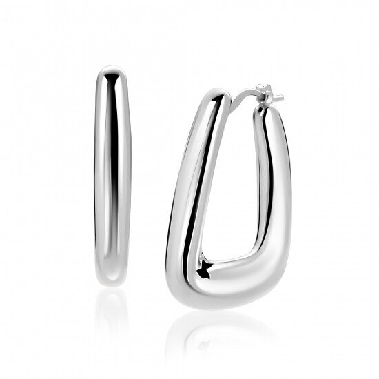 ZINZI * zlv. oorringen aflopende rechthoek 33x6mm