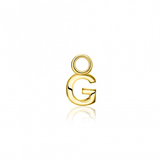 ZINZI Gold Plated Letter Earrings Pendant G price per piece ZICH2145G (excl. hoop earrings)