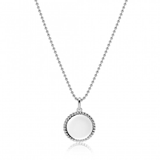 19mm ZINZI silver coin pendant with pearl rim for engraving ZIH2651 (without chain)