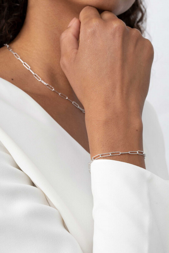 ZINZI Sterling Silver Bracelet Trendy Paperclip Chain width 3,4mm ZIA1992