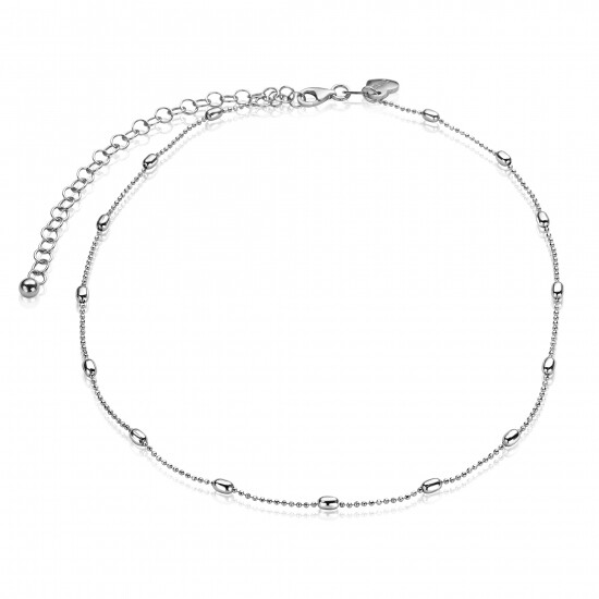 ZINZI Sterling Silver Anklet Ovals 23+4cm ZIE1232