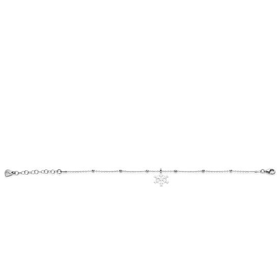 ZINZI zlv. armband met bolletjes en sneeuwvlok