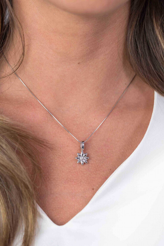 ZINZI Sterling Silver Pendant Flower White ZIH1888