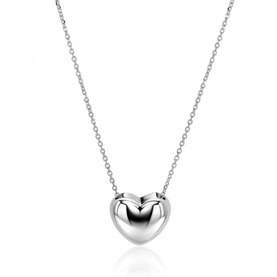 ZINZI silver necklace with luxury large heart (15mm) 40-45 cm ZIC2672