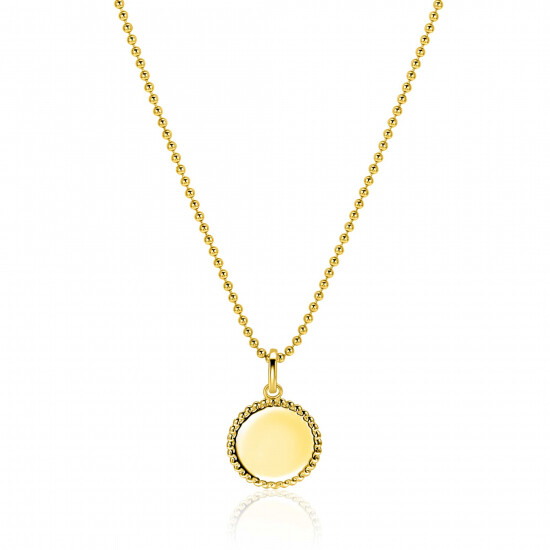 12mm ZINZI gold plated silver coin pendant with pearl rim for engraving ZIH2650G (without chain)