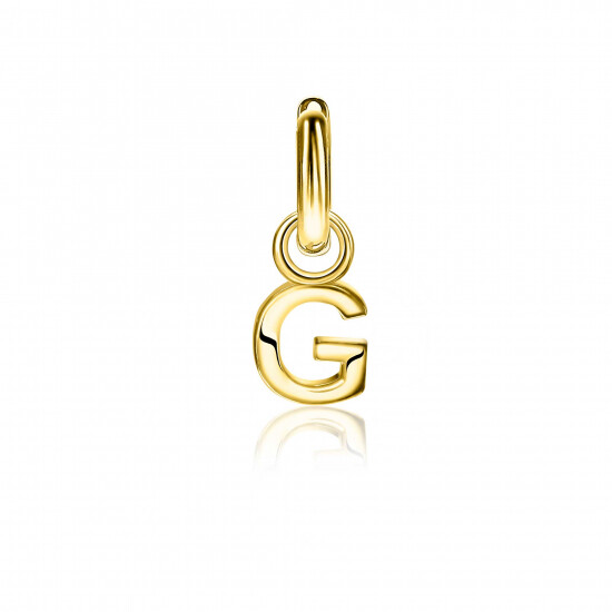ZINZI Gold Plated Letter Earrings Pendant G price per piece ZICH2145G (excl. hoop earrings)