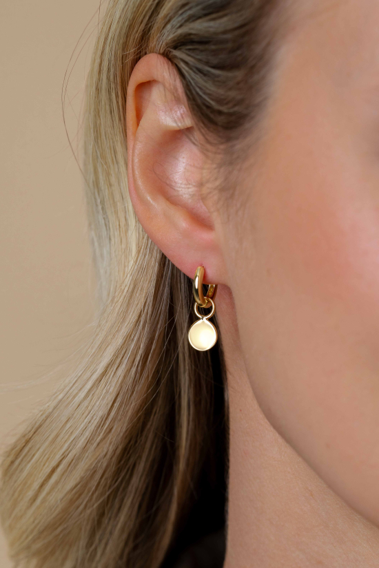 8mm ZINZI Gold Plated Sterling Silver Earrings Pendants Round ZICH2345G (excl. hoop earrings)