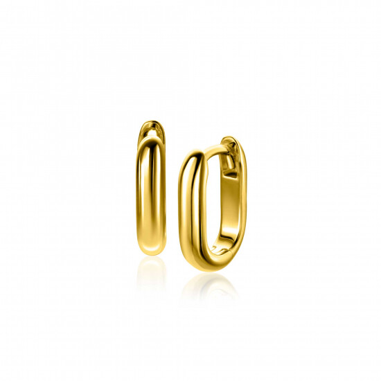 14.5mm ZINZI gold plated silver hoops in oval shape with round tube 3mm wide ZIO2603G