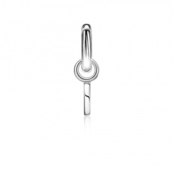 ZINZI Sterling Silver Letter Earrings Pendant I price per piece ZICH2144I (excl. hoop earrings)