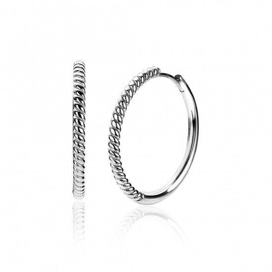 25mm ZINZI Sterling Silver Hoop Earrings Twist 25x2mm ZIO2129