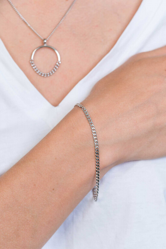 ZINZI Sterling Silver Curb Chain Bracelet 3mm ZIA1418