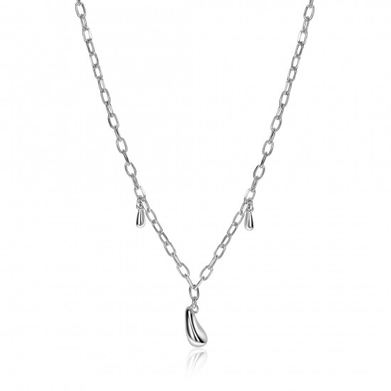 ZINZI silver link necklace with three teardrop-shaped pendants, 42-45cm, ZIC-BF109