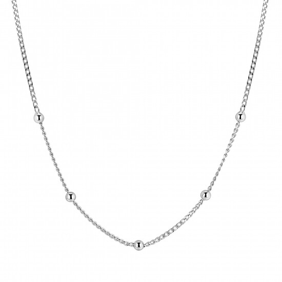 ZINZI zlv. collier gourmet en bolletjes 42+3cm