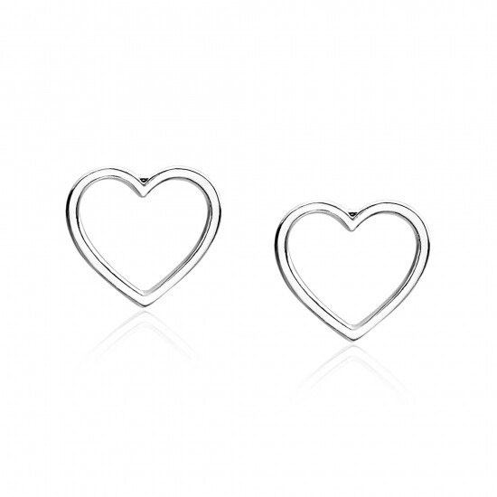 8mm ZINZI Sterling Silver Stud Earrings Heart ZIO1630