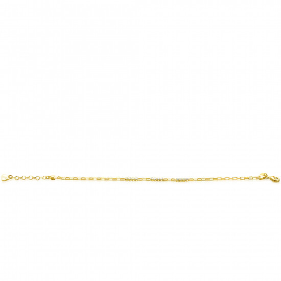 ZINZI gold-plated silver bracelet with Venetian links and white zirconia stones, 17-20cm, ZIA-BF102
