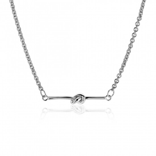 ZINZI silver jasseron link necklace with bar and knot, 43-45cm, ZIC-BF99