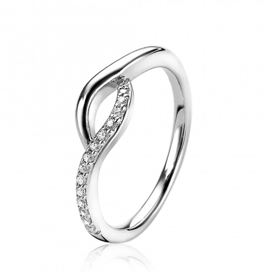 ZINZI Sterling Silver Ring Crossover ZIR1971