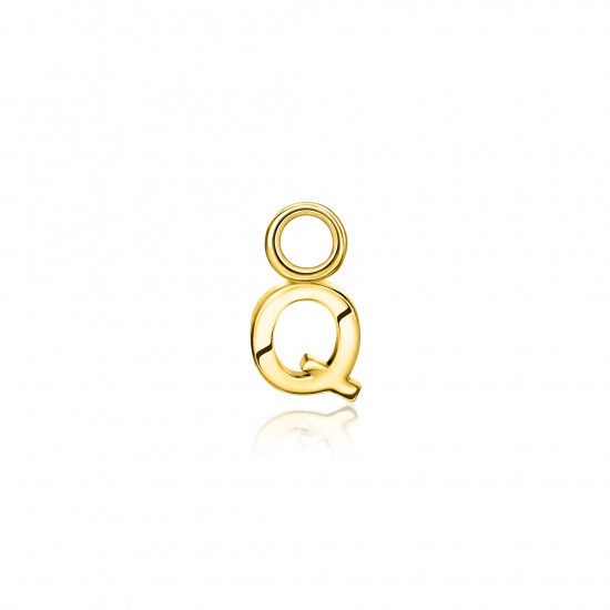 ZINZI Gold Plated Letter Earrings Pendant Q price per piece ZICH2145Q (excl. hoop earrings)