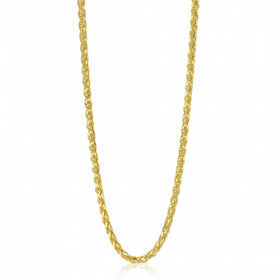 ZINZI Gold Plated Sterling Silver Wheat Chain Necklace width 3mm 45cm ZIC1931G
