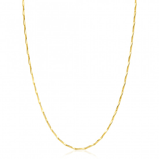 ZINZI Gold Plated Sterling Silver Chain Necklace with Shiny Arrow-shaped Chains width 1,5mm 42-45cm ZIC2414G