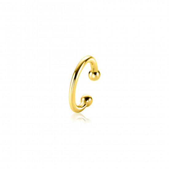 12,5mm ZINZI Gold Plated Sterling Silver Ear Cuff Smooth (price per piece) ZIO-CUFF1G