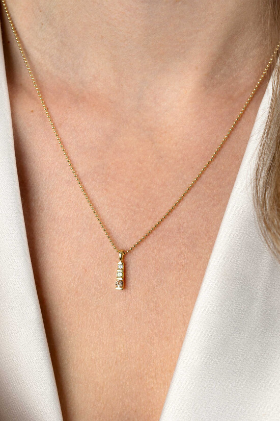 15mm ZINZI gold plated silver pendant set with champagne, peridot and white zirconias ZIH2612 (without necklace)