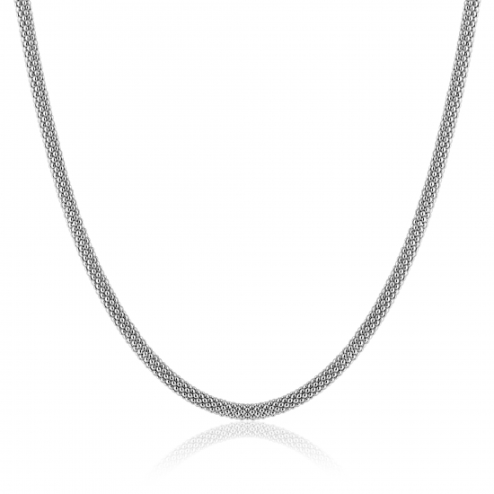 ZINZI zlv. collier fijne popcorn 3mm 42cm