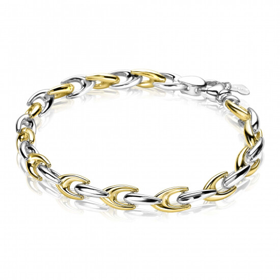 ZINZI Gold Plated Sterling Silver Chain Bracelet width 6,4mm 20cm ZIA1641BG