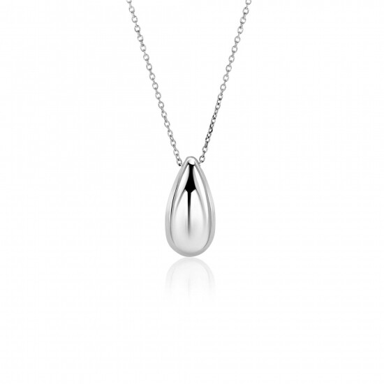 ZINZI silver necklace, 42-45cm, with large teardrop-shaped pendant, 19mm, ZIC-BF103