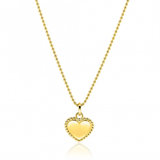 18mm ZINZI gold plated silver heart pendant with pearl rim for engraving ZIH2652G (without chain)
