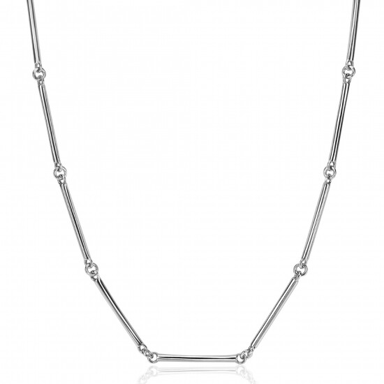 ZINZI Sterling Silver Necklace with Long Shiny Bars (21mm) 41-45cm ZIC2539
