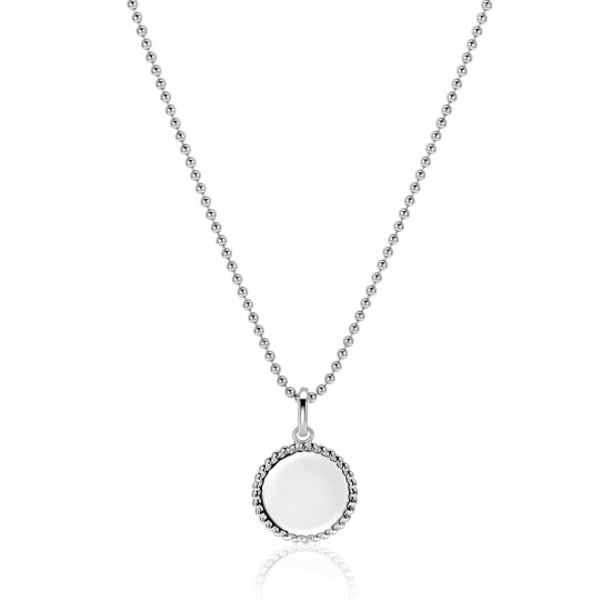 12mm ZINZI silver coin pendant with pearl rim for engraving ZIH2650 (without chain)