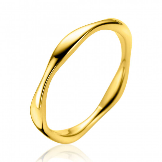 ZINZI gold plated silver ring organically shaped 2.5mm wide ZIR2610G