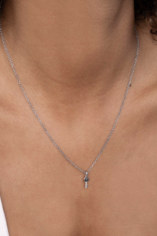 ZINZI Sterling Silver Pendant Key White ZIH2081