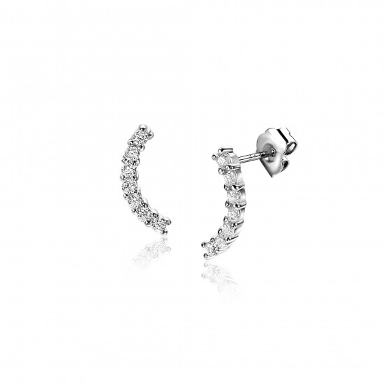 10mm ZINZI Sterling Silver Stud Earrings White Zirconias ZIO2426
