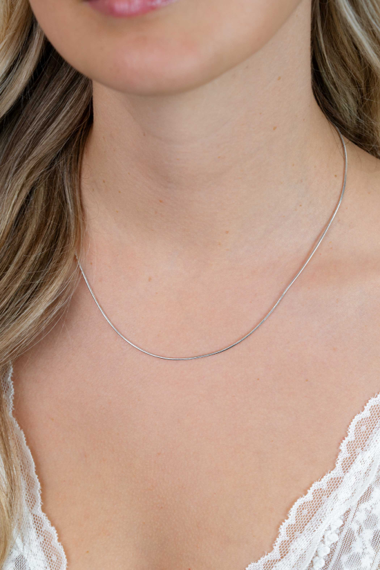 ZINZI Sterling Silver Snake Necklace 1mm width 45cm ZISL45