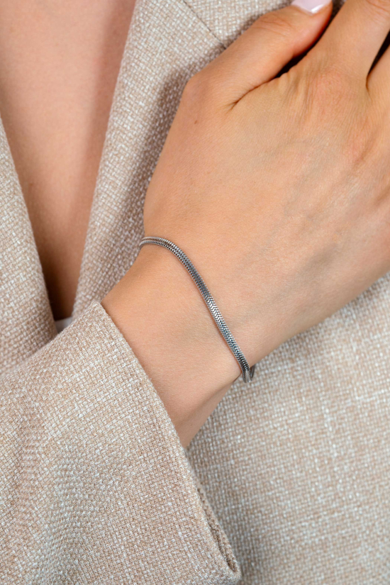 ZINZI zlv. armband platte slang