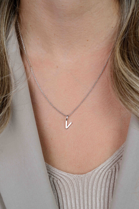 ZINZI Sterling Silver Letter Pendant V ZIH2140V