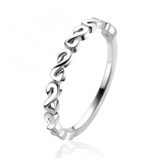 ZINZI Sterling Silver Stackable Ring 7 Infinity Chains width 2,6mm ZIR2500