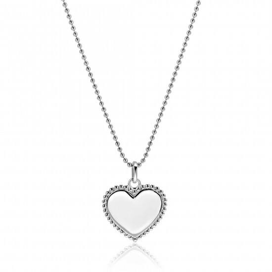 21mm ZINZI silver heart pendant with pearl rim for engraving ZIH2653 (without chain)