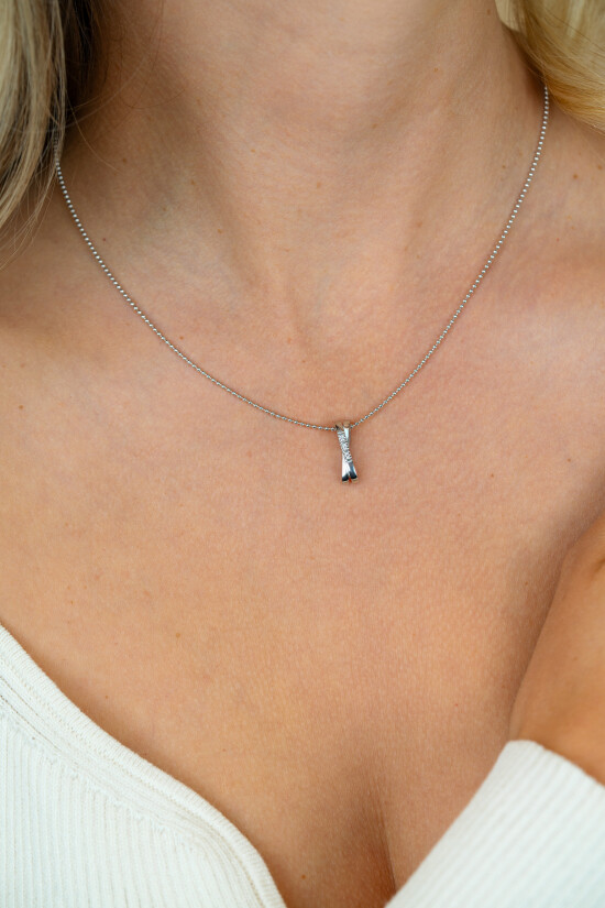 16mm ZINZI Sterling Silver Pendant Crossover White ZIH2039