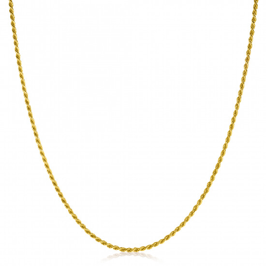 60cm ZINZI Gold Plated Sterling Silver Rope Necklace ZILC-K60G