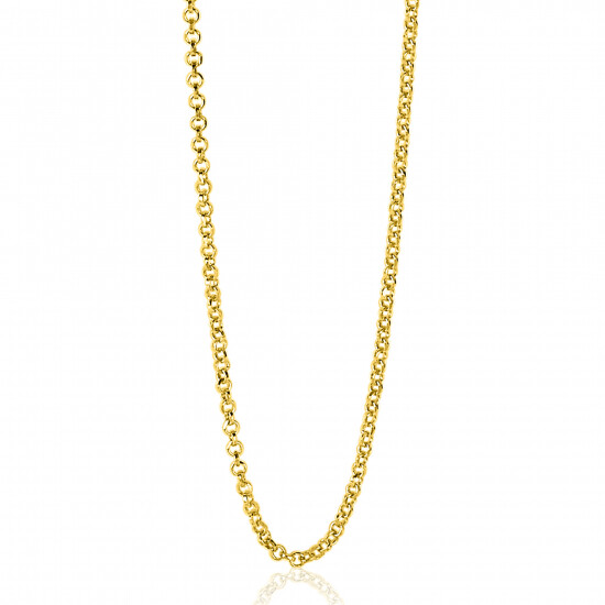 45cm ZINZI Gold Plated Sterling Silver Rolo Chain Necklace ZILC-J45G