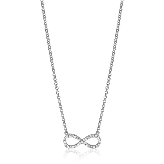 ZINZI Sterling Silver Necklace Infinity with White Zirconias 42-45cm ZIC1065