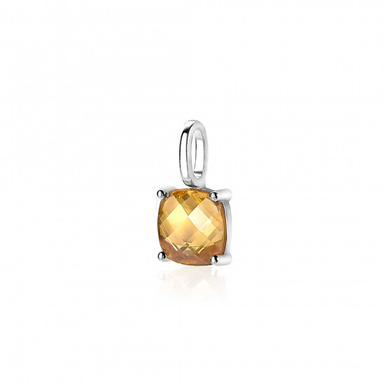 ZINZI Sterling Silver Pendant Square Yellow ZIH2073G
