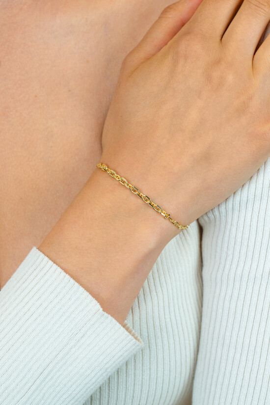 ZINZI zlv. armband gg.verg.marine schakels afl.