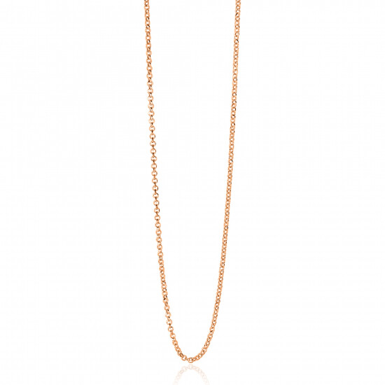 42cm ZINZI Rose Gold Plated Sterling Silver Rolo Chain Necklace ZILC-J42R